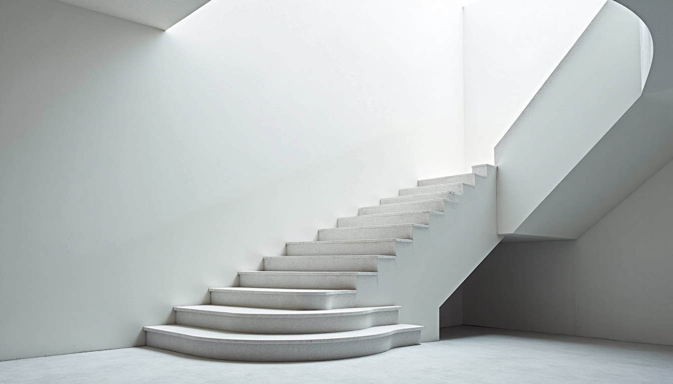 Monte-escalier tournant en cours d