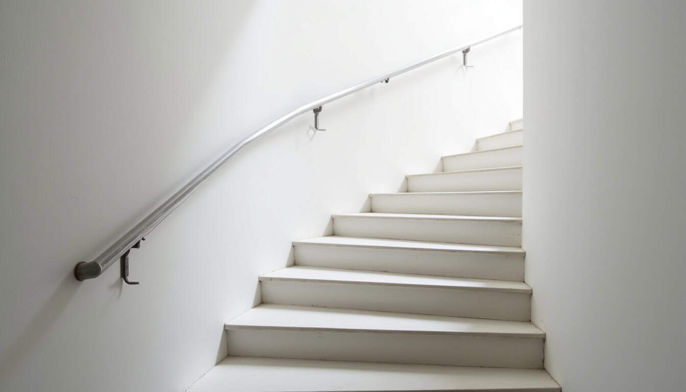 Monte-escalier tournant en fonctionnement dans une maison à Les Bréviaires