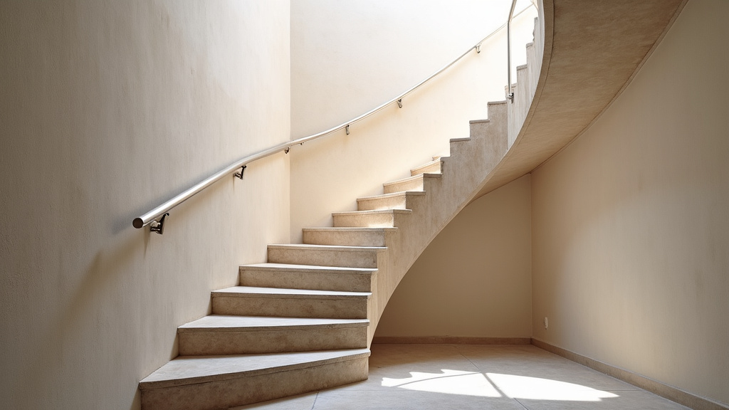 Monte-escalier tournant installé dans un escalier ancien à Montberon, intégration discrète et design moderne