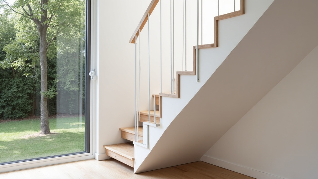 Monte-escalier tournant installé dans une habitation à Cahors, adapté à un escalier en colimaçon