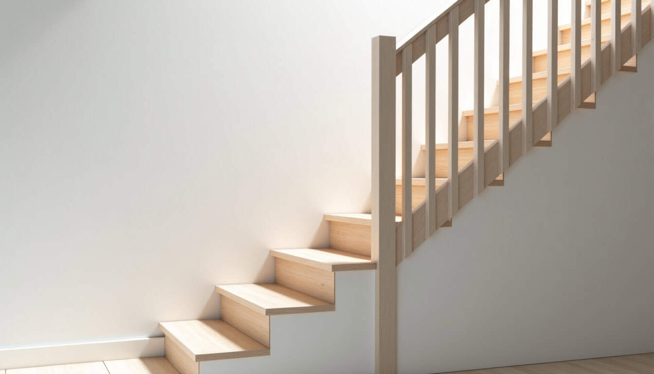 Monte-escalier tournant installé dans une habitation à Thèreval, suivant un escalier avec palier