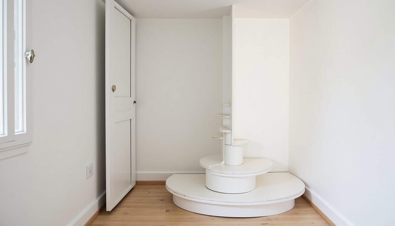 Monte-escalier tournant installé dans une habitation à Viviers-lès-Montagnes
