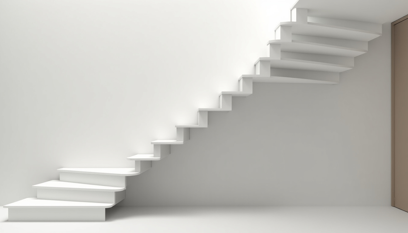 Monte-escalier tournant installé dans une maison à Bazancourt, suivant la courbe de l