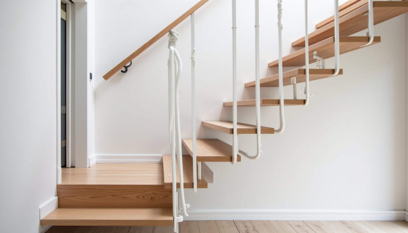 Monte-escalier tournant installé dans une maison à Dauendorf, adapté à un escalier en colimaçon