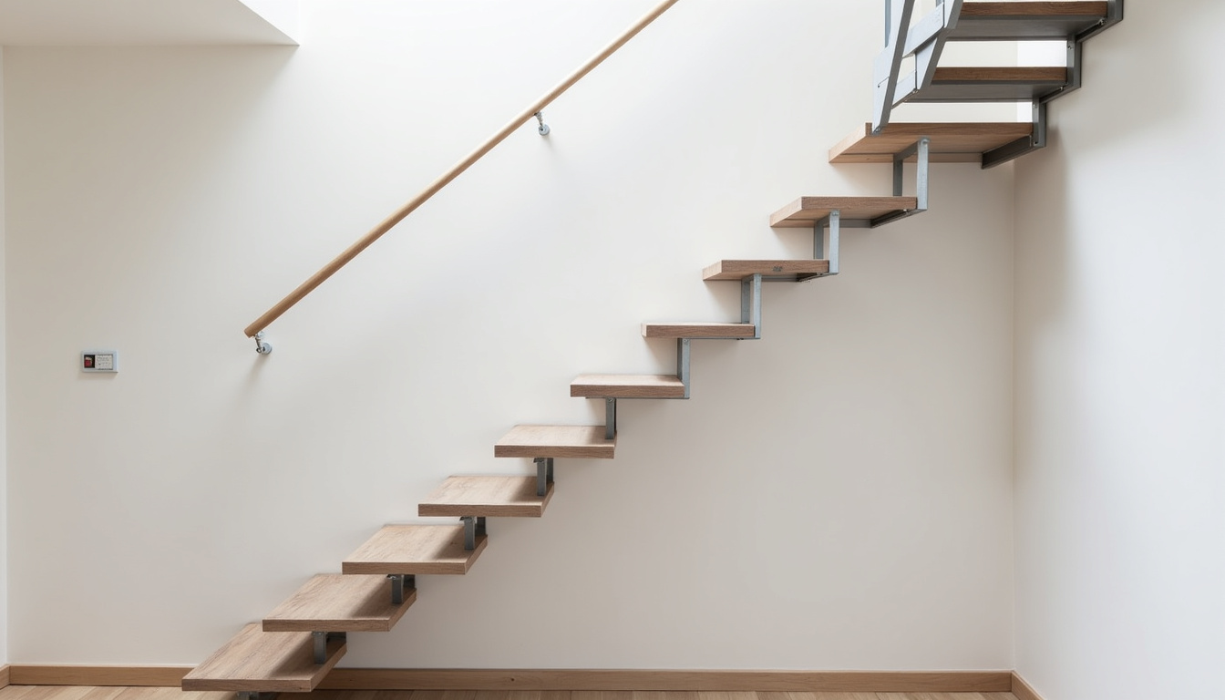Monte-escalier tournant installé dans une maison à Gaël, adapté à un escalier avec virage