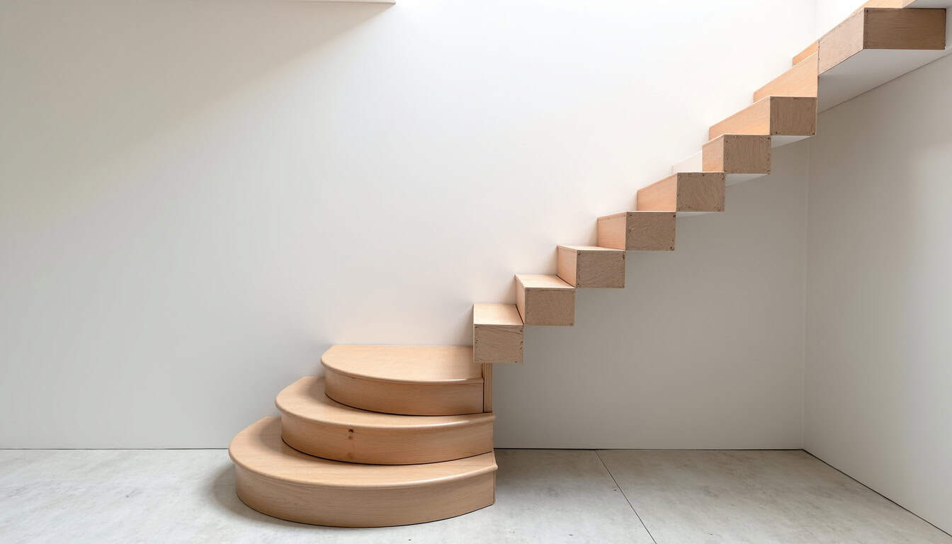 Monte-escalier tournant installé dans une maison à Massongy avec escalier en colimaçon