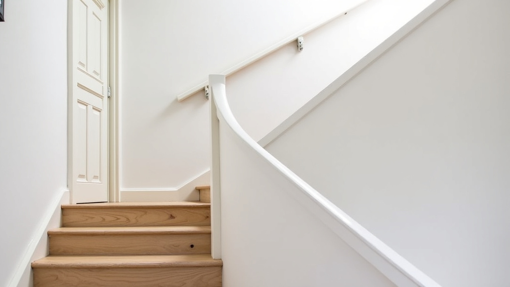 Monte-escalier tournant installé dans une maison à Saint-Laurent-sur-Gorre, avec un rail adapté aux courbes de l’escalier