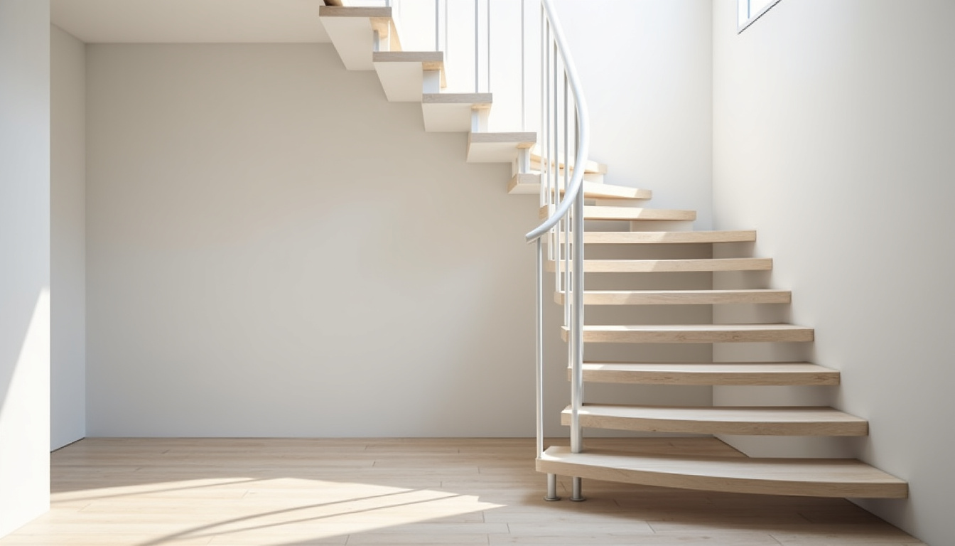 Monte-escalier tournant installé dans une maison à Saint-Prix, adapté à un escalier avec courbe