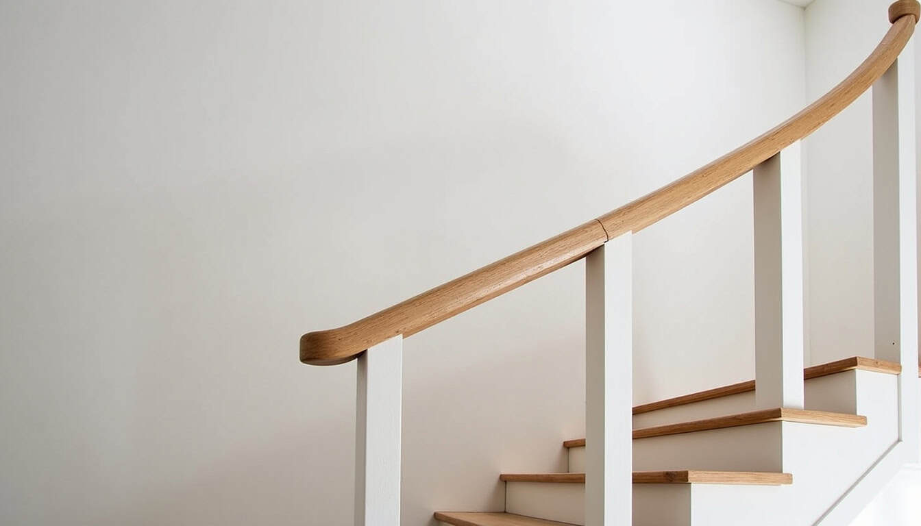 Monte-escalier tournant installé dans une maison à Soultzeren, vue du rail sur mesure dans un escalier en colimaçon