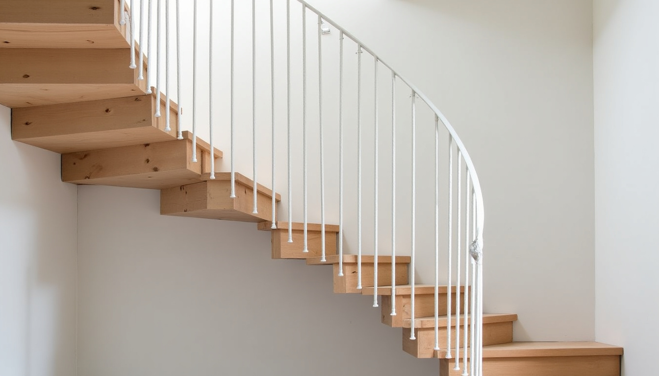 Monte-escalier tournant installé dans une maison ancienne à Buis-les-Baronnies, avec rail sur mesure épousant les courbes de l