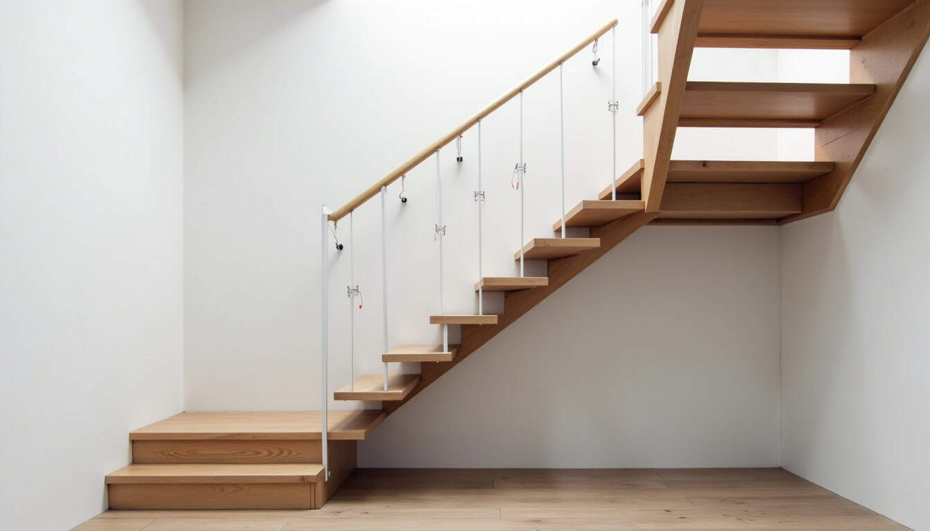Monte-escalier tournant installé dans une maison ancienne à Lancieux