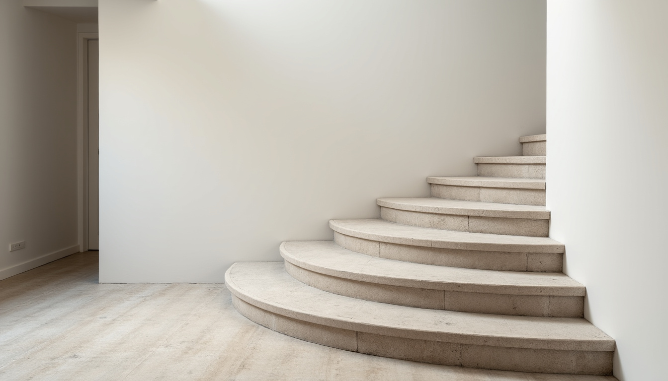 Monte-escalier tournant installé dans une maison ancienne à Rieux-en-Cambrésis