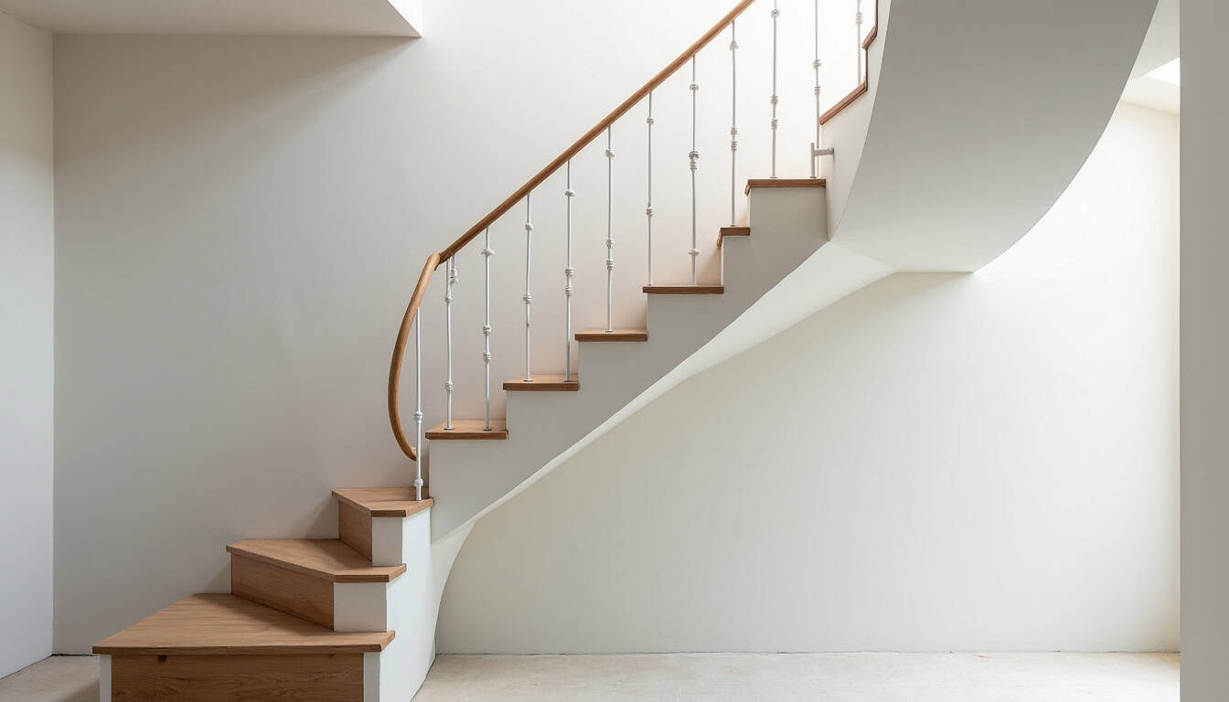 Monte-escalier tournant installé dans une maison ancienne à Rouillon