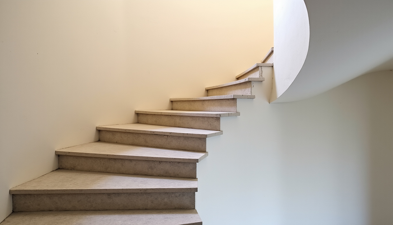 Monte-escalier tournant installé dans une maison ancienne à Saint-Sulpice-de-Pommeray