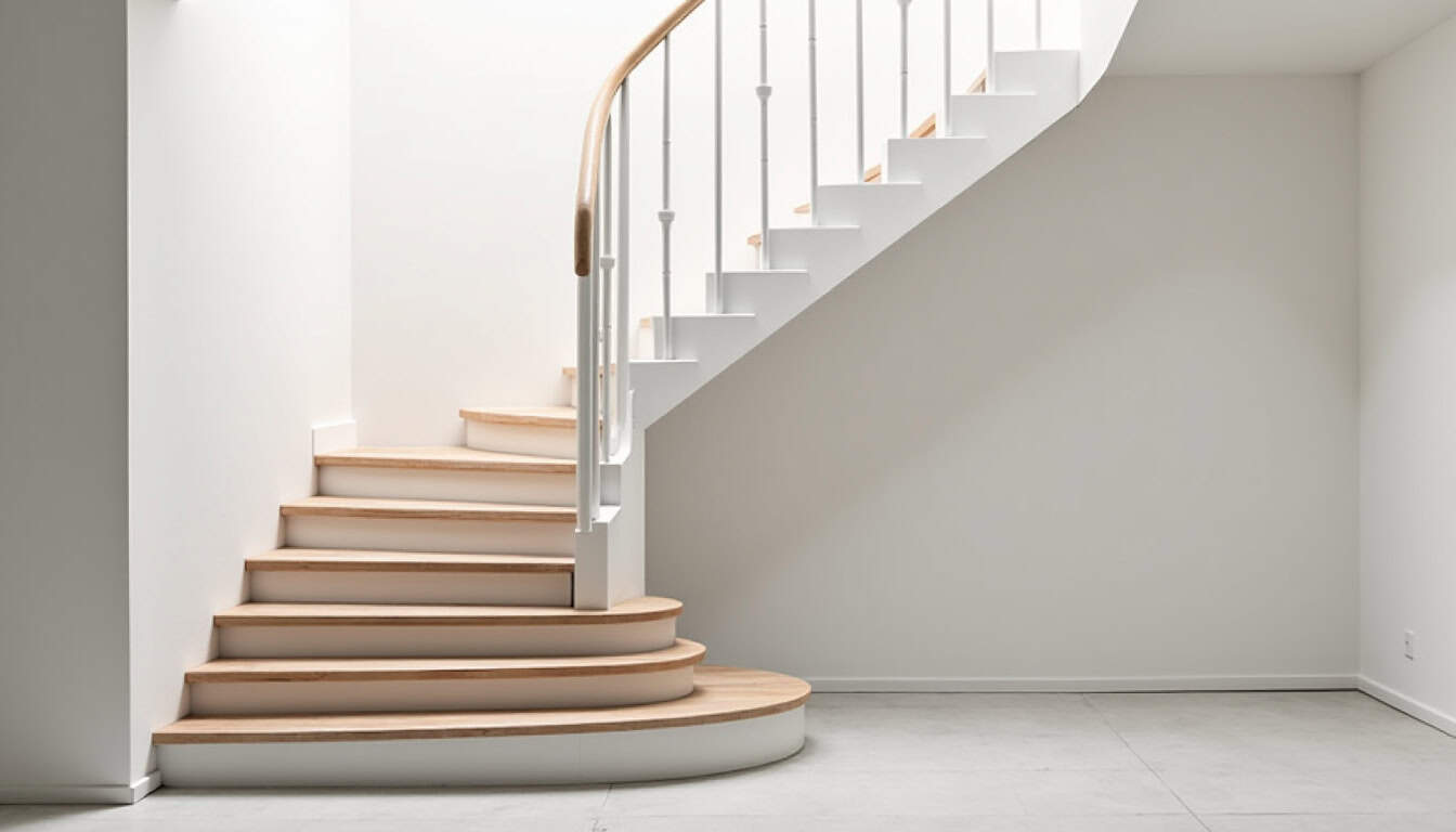 Monte-escalier tournant installé dans une maison de Chapareillan avec virage et palier