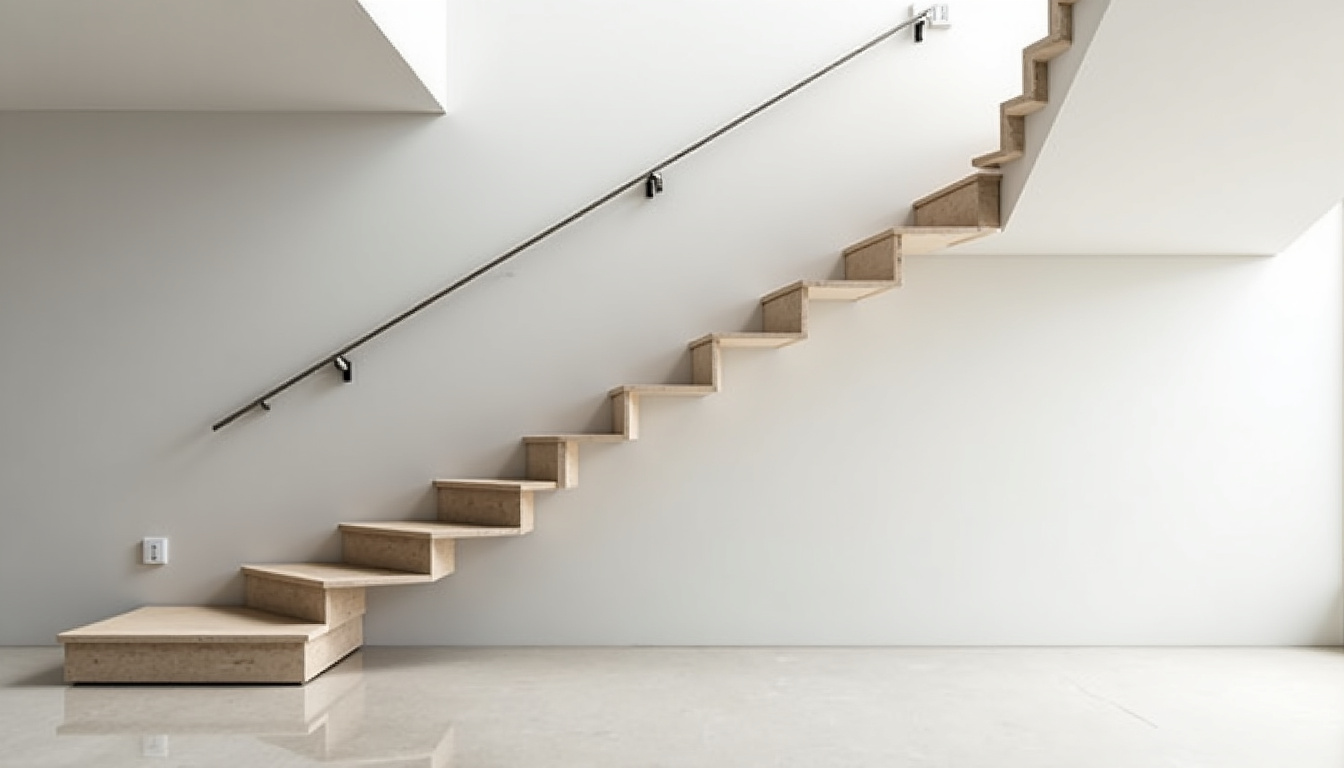 Monte-escalier tournant installé dans une maison typique de Poncin