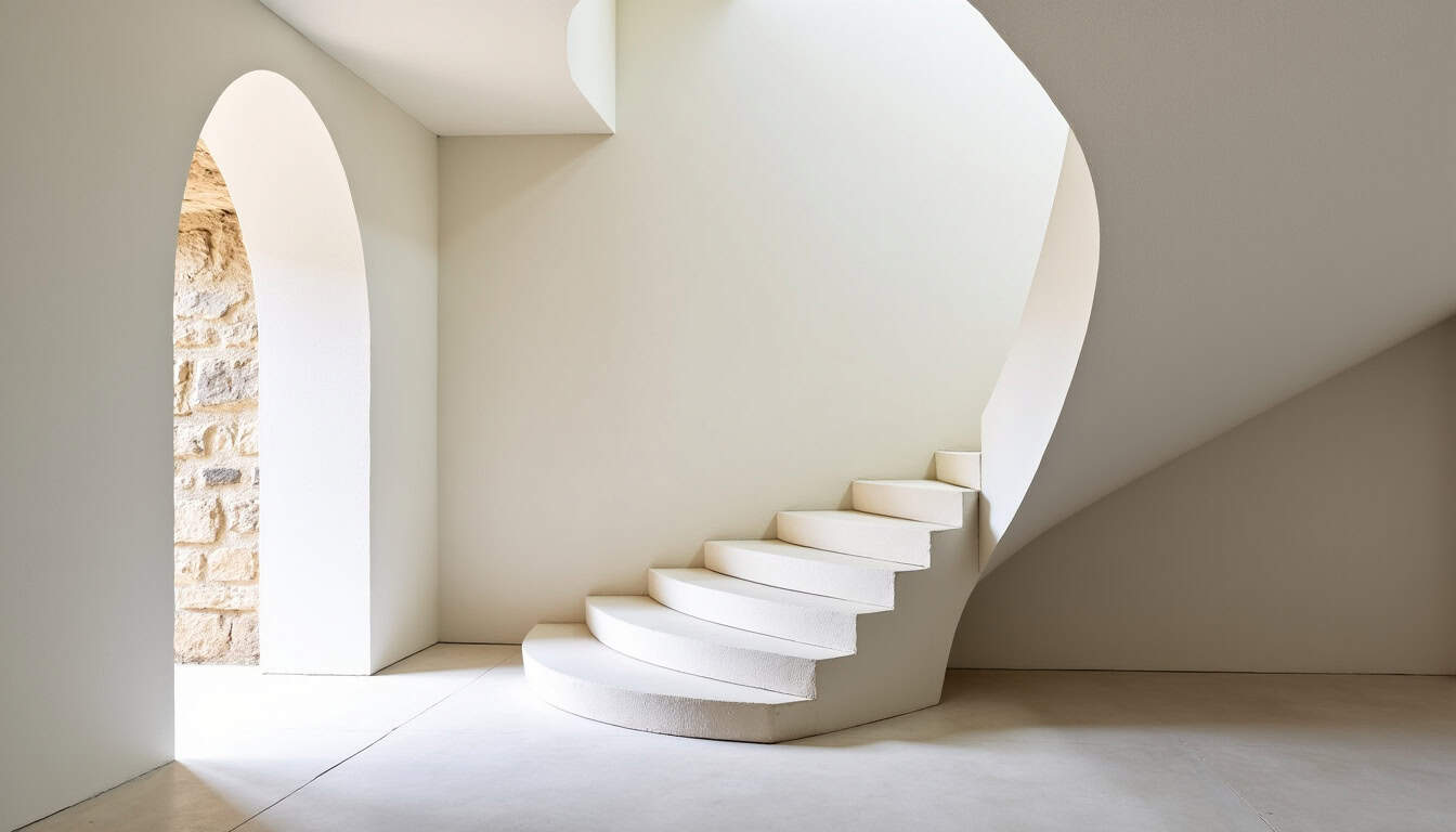 Monte-escalier tournant installé dans une villa de Saint-Cézaire-sur-Siagne avec escalier en colimaçon