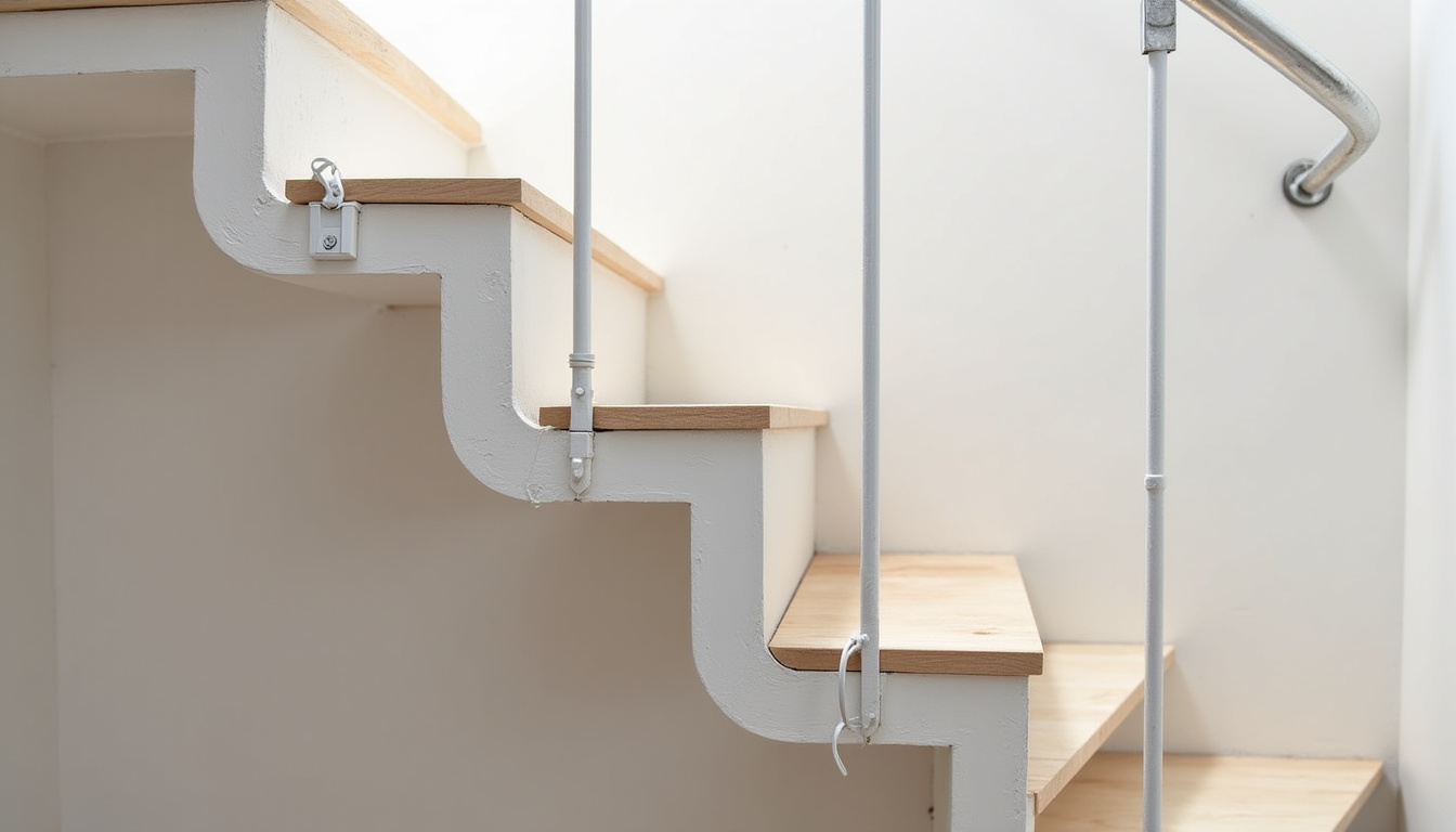 Monte-escalier tournant installé sur un escalier à palier dans une maison de Corbarieu