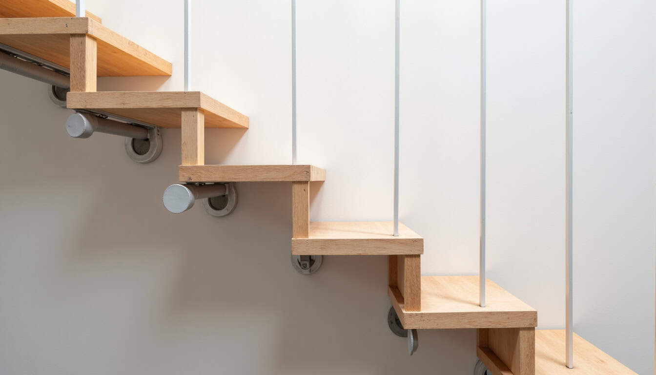 Monte-escalier tournant installé sur un escalier à virage dans une maison de Sainte-Sève, Finistère