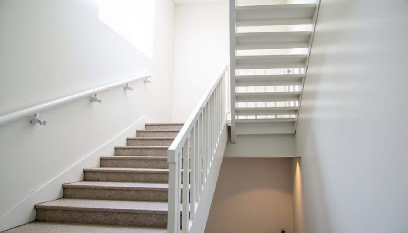 Monte-escalier tournant installé sur un escalier avec palier à Briare