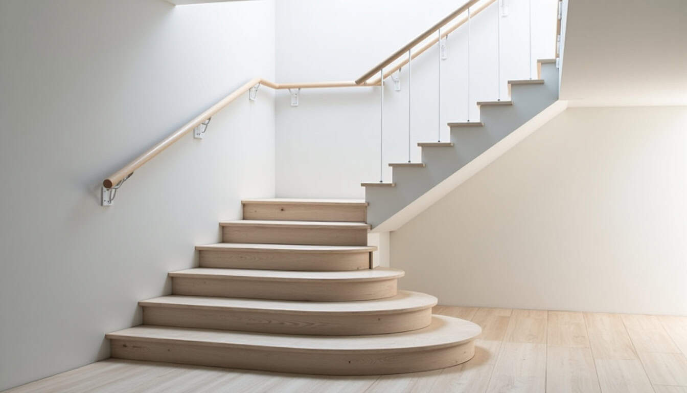 Monte-escalier tournant installé sur un escalier en colimaçon à Domarin