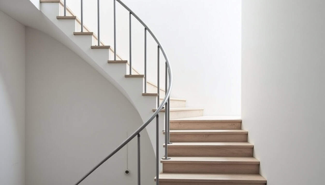 Monte-escalier tournant installé sur un escalier en colimaçon à Meyrié