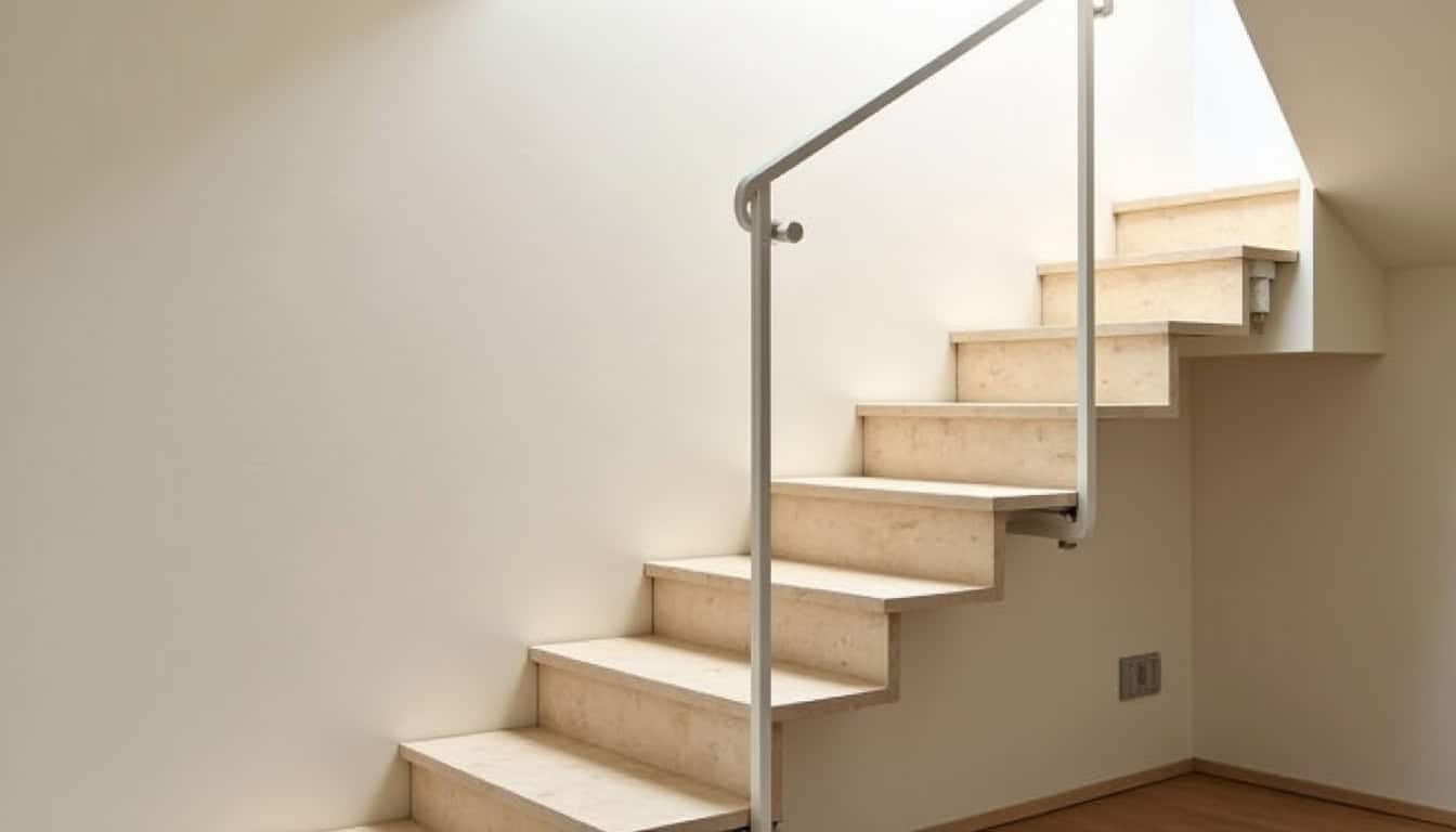 Monte-escalier tournant installé sur un escalier en colimaçon dans une maison à Les Bréviaires