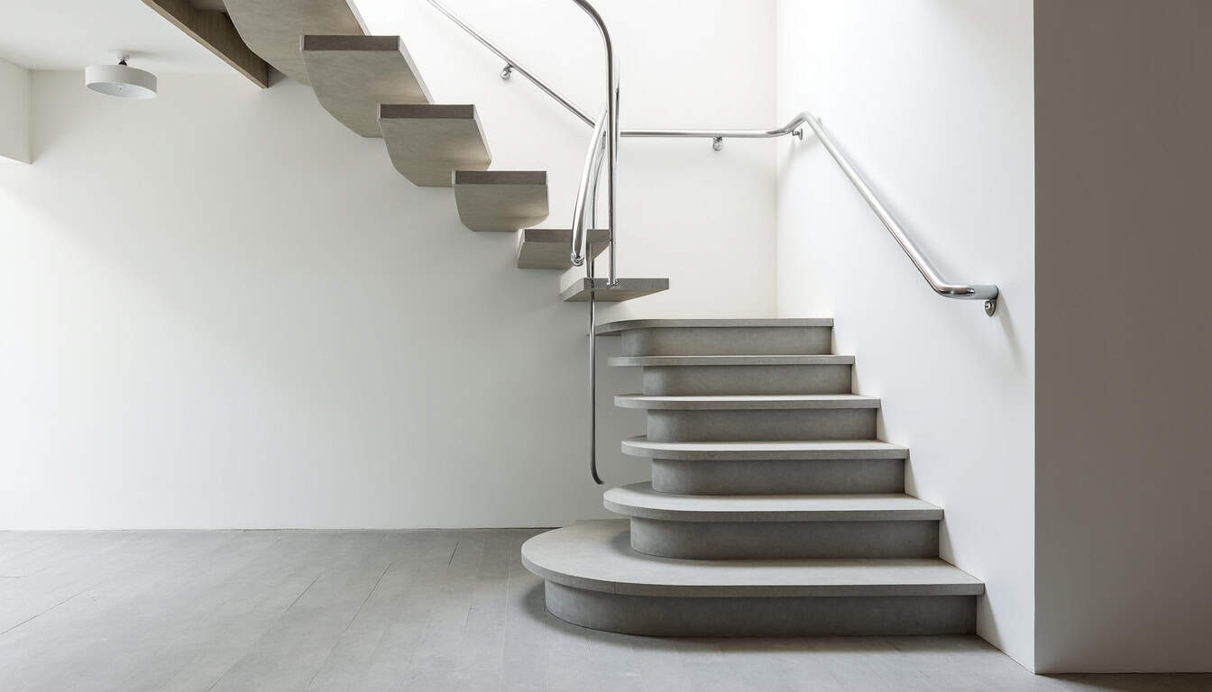 Monte-escalier tournant installé sur un escalier en virage à Rieupeyroux