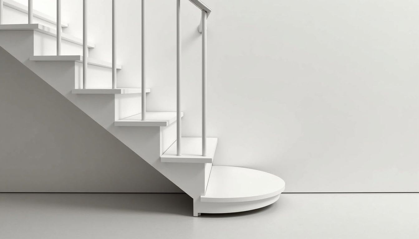 Monte-escalier tournant installé sur un escalier en virage dans une maison