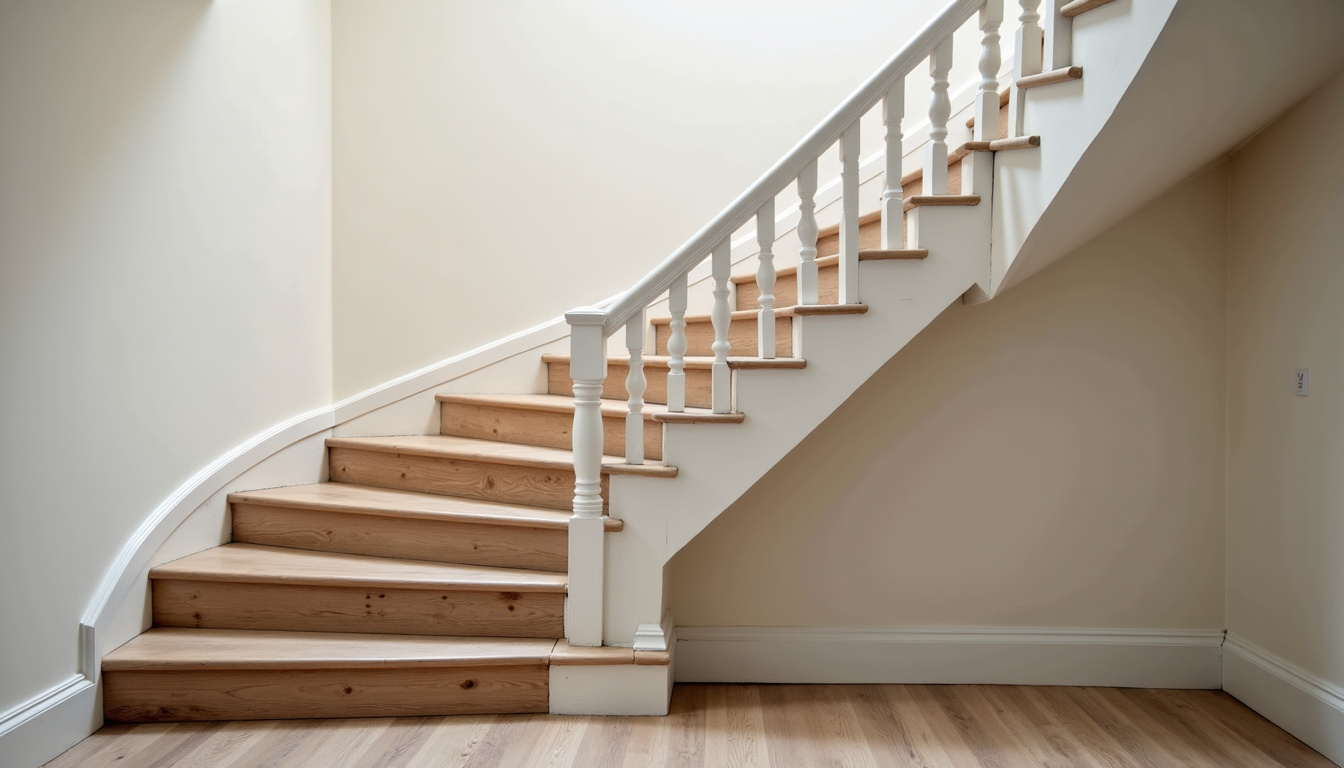 Monte-escalier tournant sur un escalier en colimaçon dans une maison ancienne à Latillé