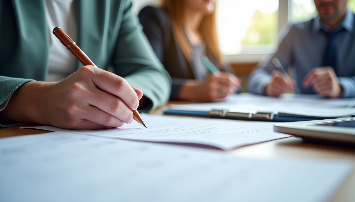 Personne âgée en train de remplir des documents administratifs pour une aide financière à Saint-Martin-de-Nigelles