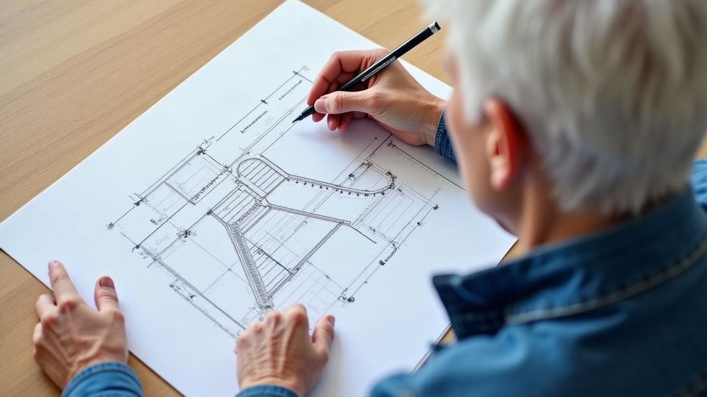 Personne âgée examinant un devis pour un monte-escalier à Le Creusot