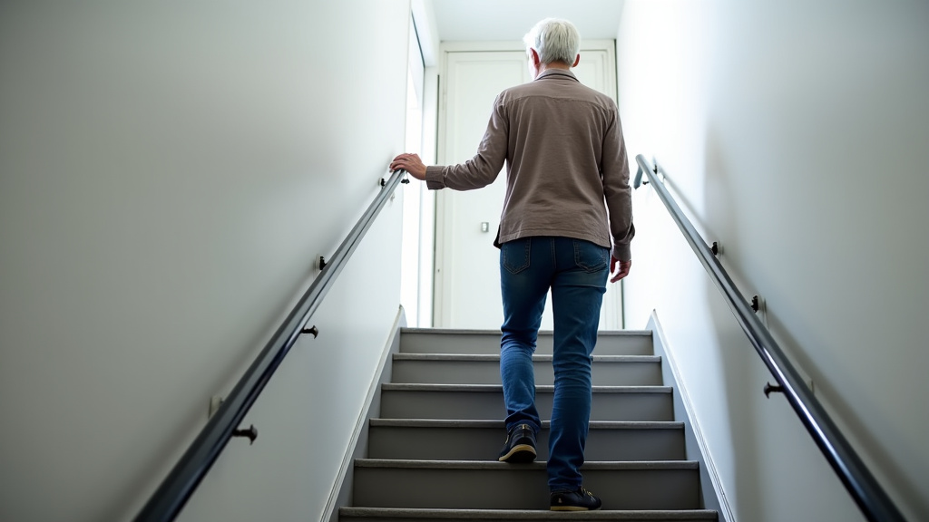 Personne âgée utilisant son monte-escalier au quotidien à Conflans-en-Jarnisy