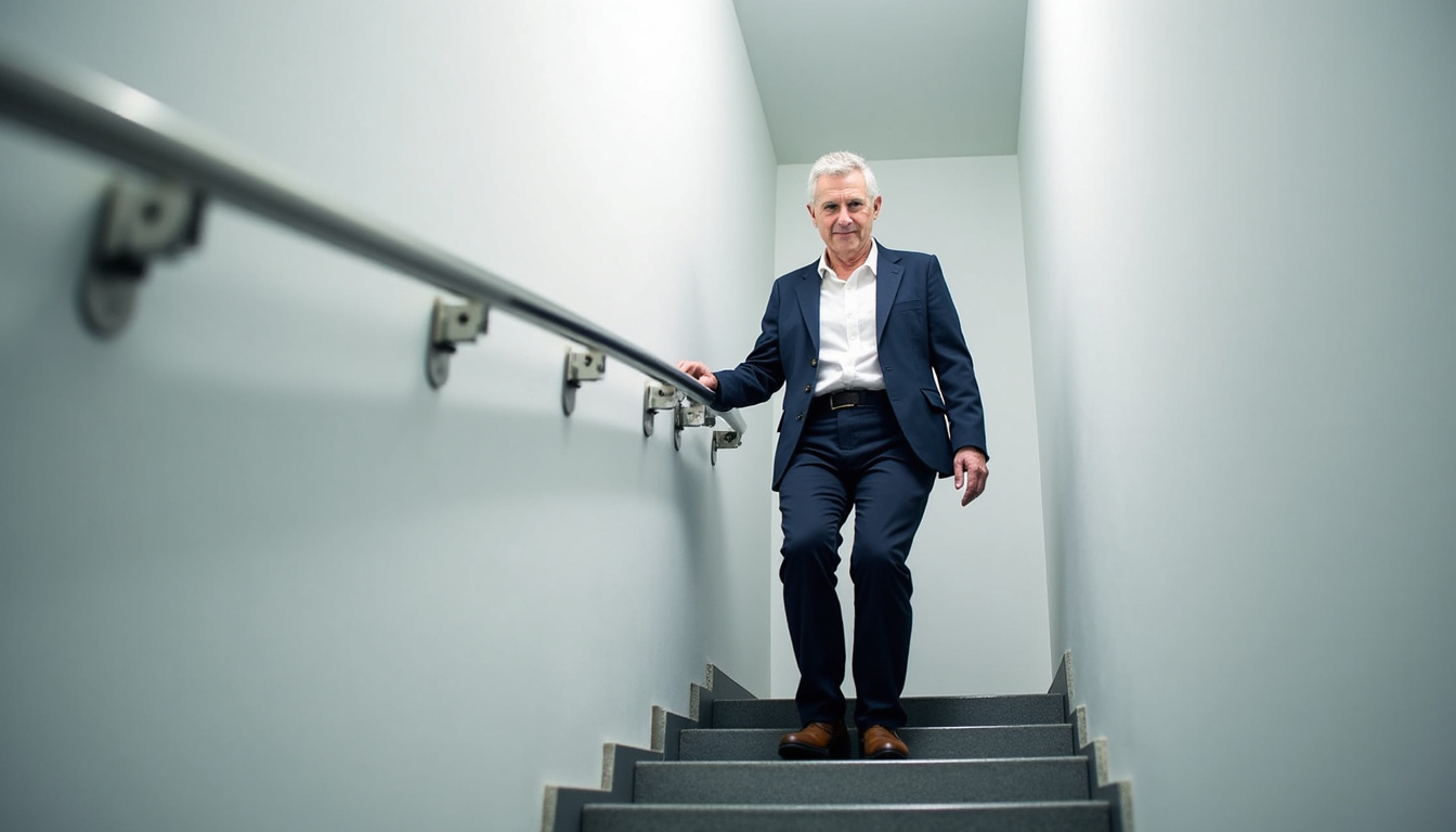 Personne âgée utilisant un monte-escalier à La Fresnais avec satisfaction