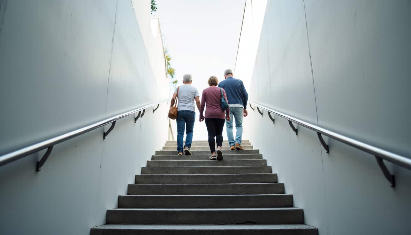 Personne âgée utilisant un monte-escalier à Saint-Flour