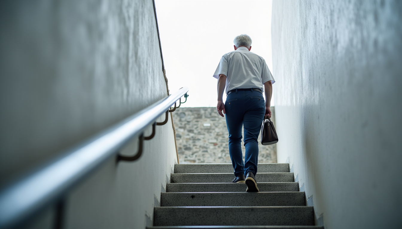 Personne âgée utilisant un monte-escalier à Saint-Renan
