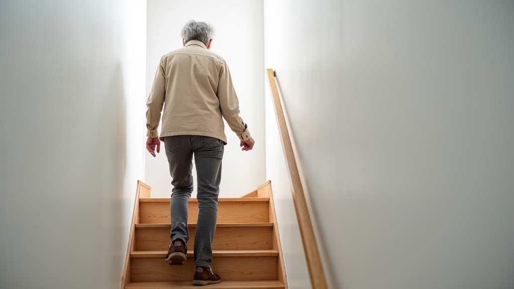 Personne âgée utilisant un monte-escalier dans sa maison à Lunay en toute sécurité