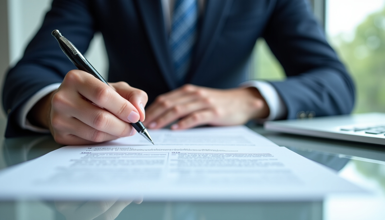 Personne remplissant un formulaire de demande d