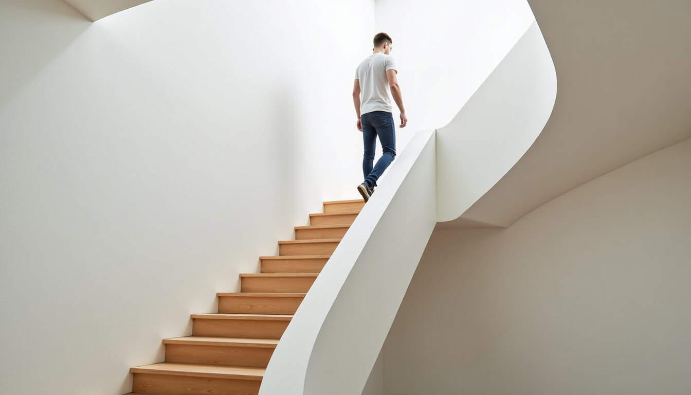 Personne utilisant un monte-escalier dans une maison typique de Montenois