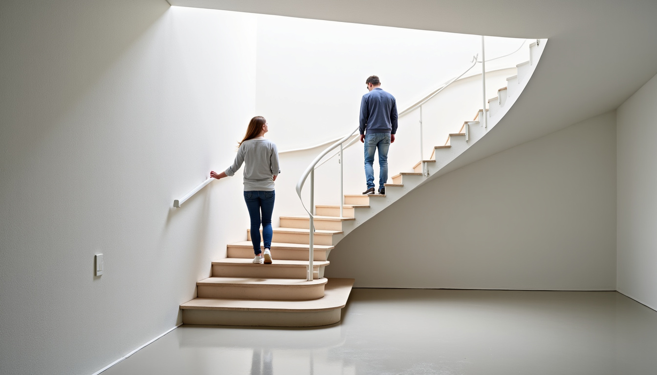 Personne utilisant un monte-escalier tournant dans une habitation à Saint-Michel-l
