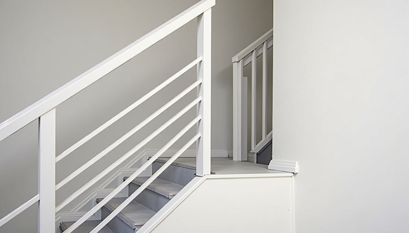 Pose des rails d’un monte-escalier lors d’une installation à Le Vieux-Marché