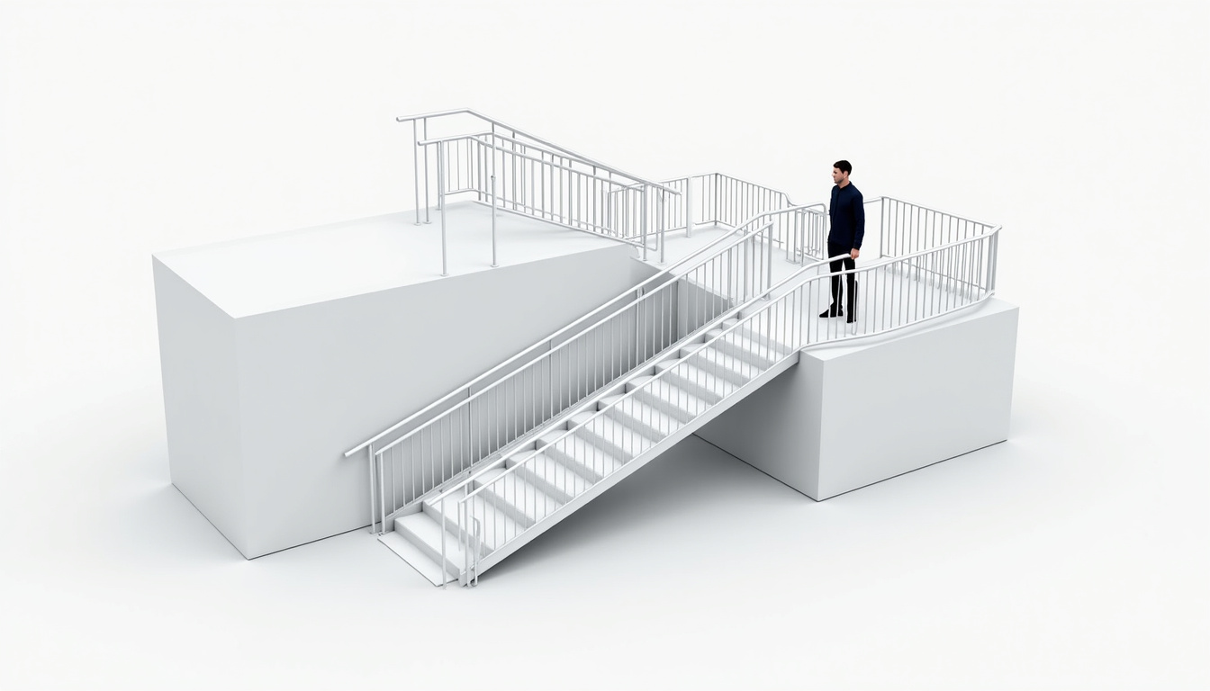 Schéma de fonctionnement d’un monte-escalier avec siège, rail et système de sécurité