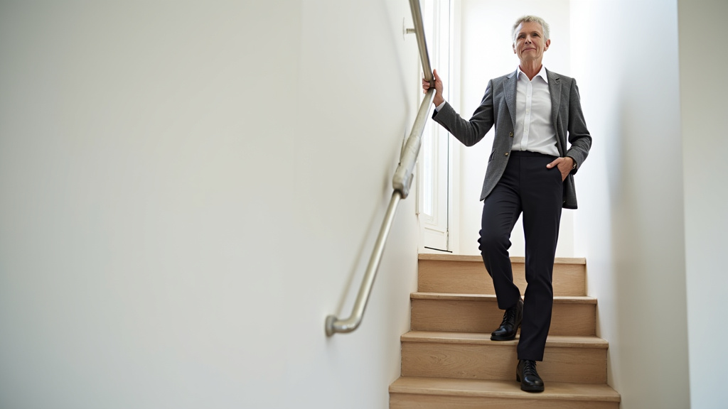 Senior utilisant un monte-escalier dans une maison de Marquise