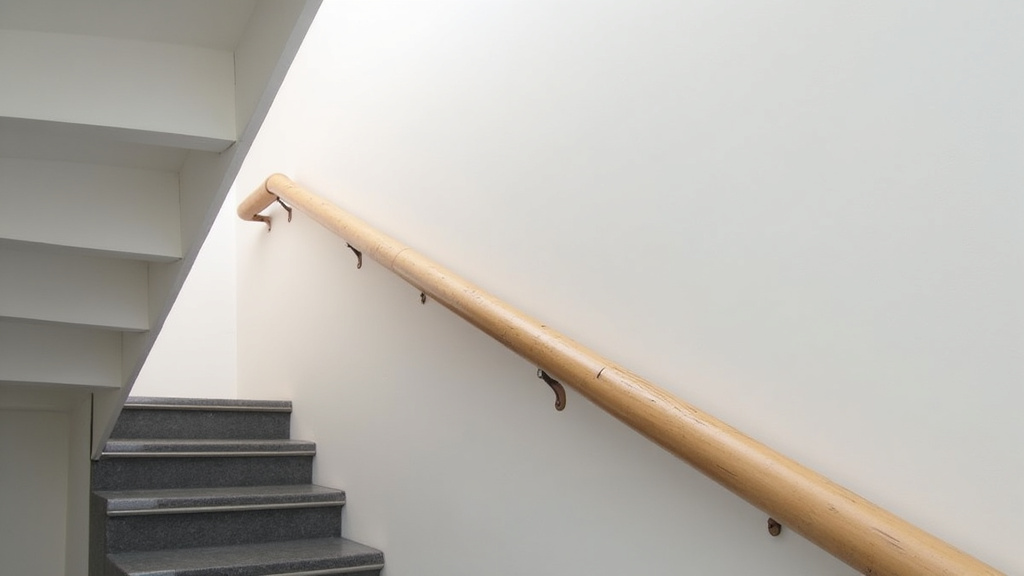 Siège monté sur un rail tournant dans un escalier intérieur à Choisy-le-Roi, bien intégré à l