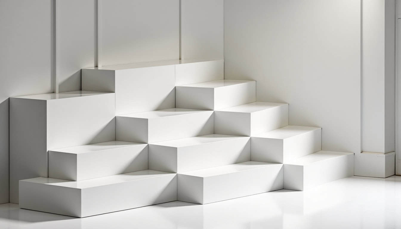 Tableau comparatif de différents modèles de monte-escaliers exposés dans un showroom