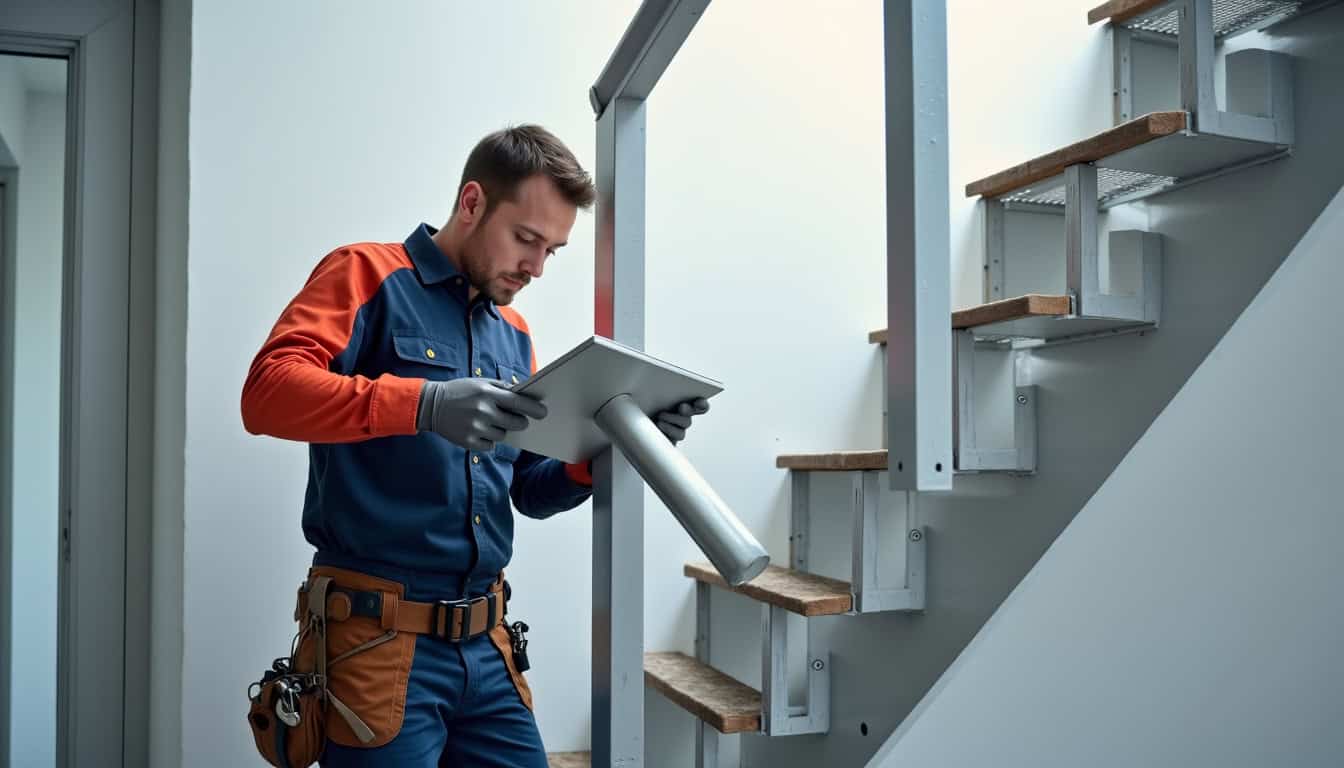 Technicien A.S.A. en intervention pour un montage de monte-escalier à Fuveau