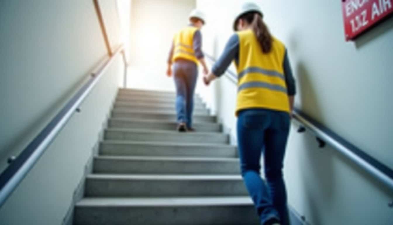 Technicien certifié en train de vérifier un monte-escalier à Coimères