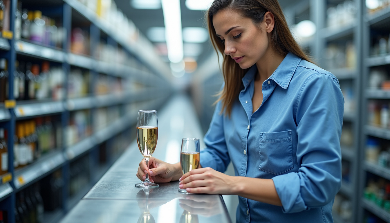 Technicien de Champagne Élévation en train d