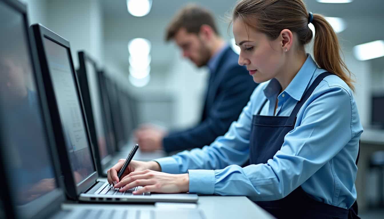 Technicien effectuant la maintenance d