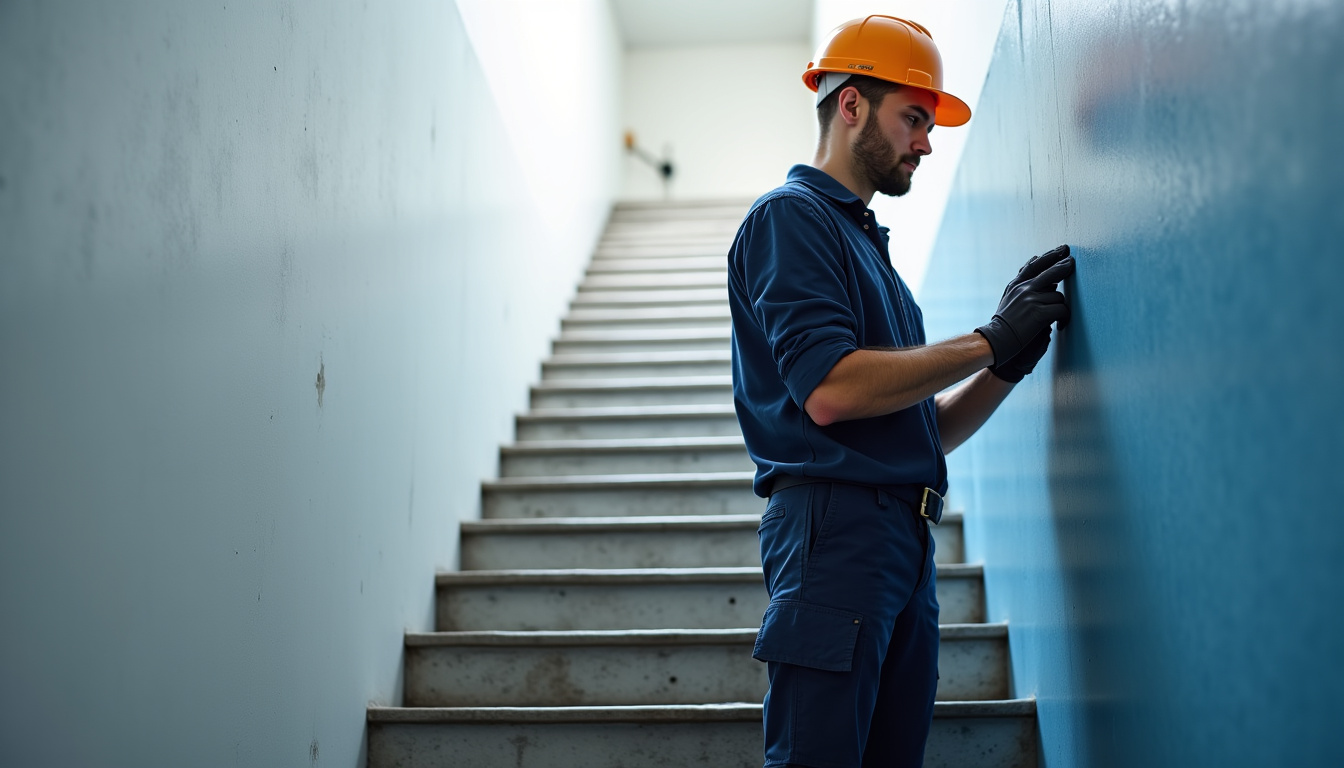 Technicien effectuant l’entretien annuel d’un monte-escalier à Le Pouzin